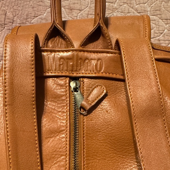 Marlboro Caramel Leather Backpack - Picture 1 of 8